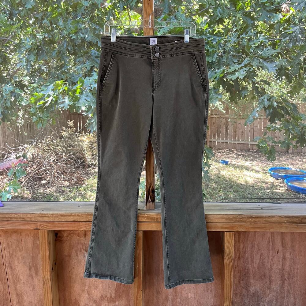 Gap Women's Baby Boot Jeans Double Waist Color Moss Size 10R